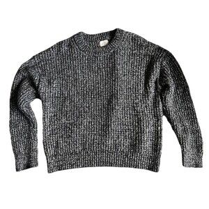 Universal Thread Women's Crewneck Pullover Sweater Large Black Marble Color L